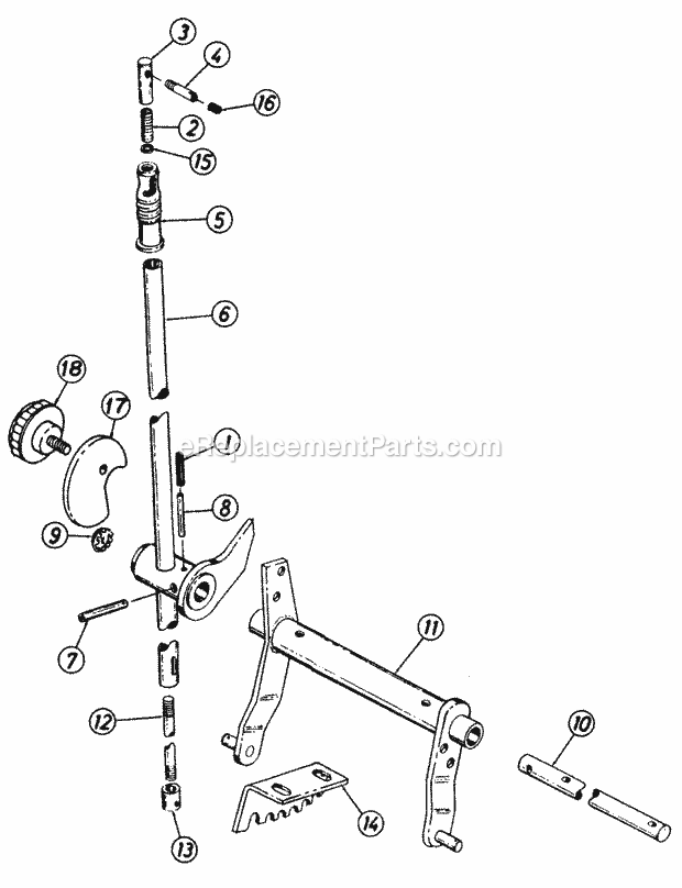 Implement Lift Handle-Sn 716388 & Up Diagram and Parts List for 1604 2050598U, 144-582-399, 145-582-399, 142-582-3 Cub Cadet Lawn Tractor